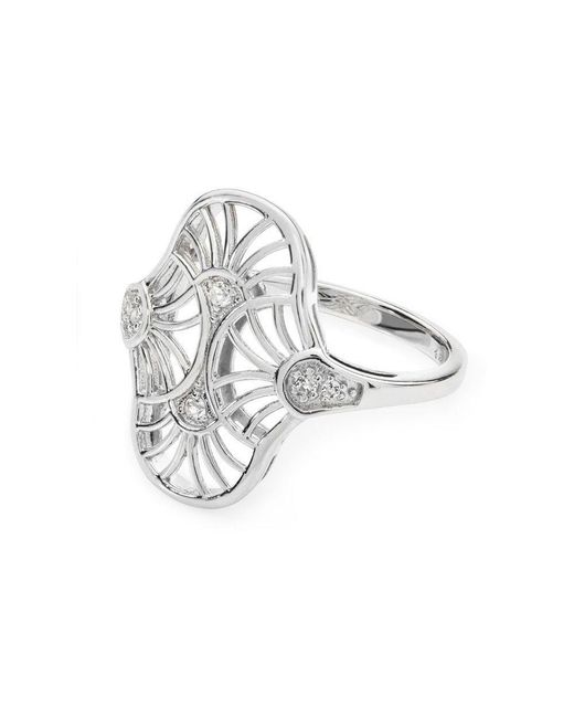 Lucy Quartermaine White Art Deco Oval Ring