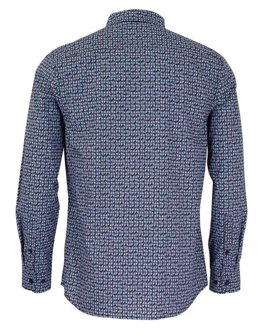 Lords of Harlech Blue Morris Ibiza Petal Shirt for men