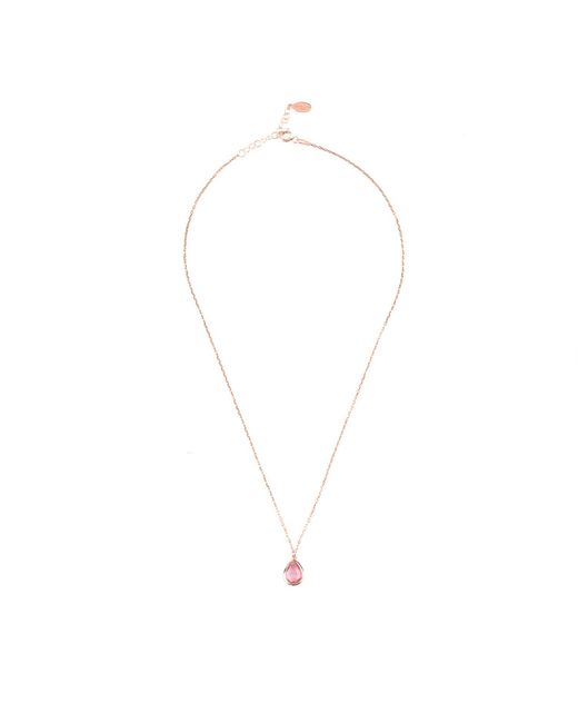 Latelita London Multicolor Pisa Mini Teardrop Necklace Rosegold Pink Tourmaline