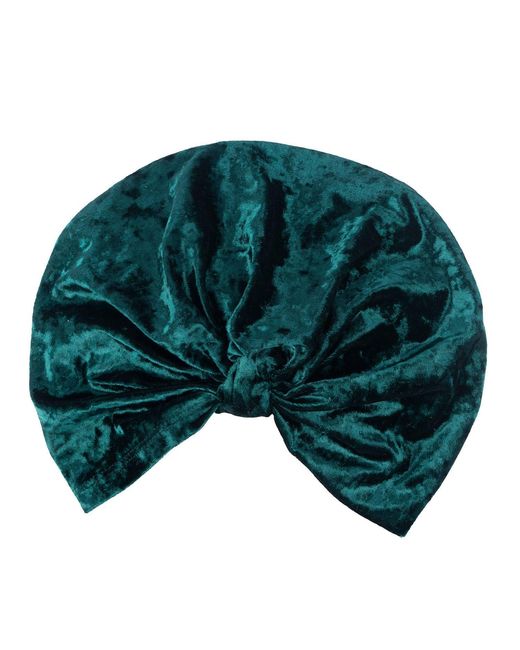 Jennafer Grace Green Emerald Crushed Velvet Turban