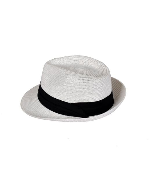DAVID WEJ White Hugo Trilby Straw Hat for men
