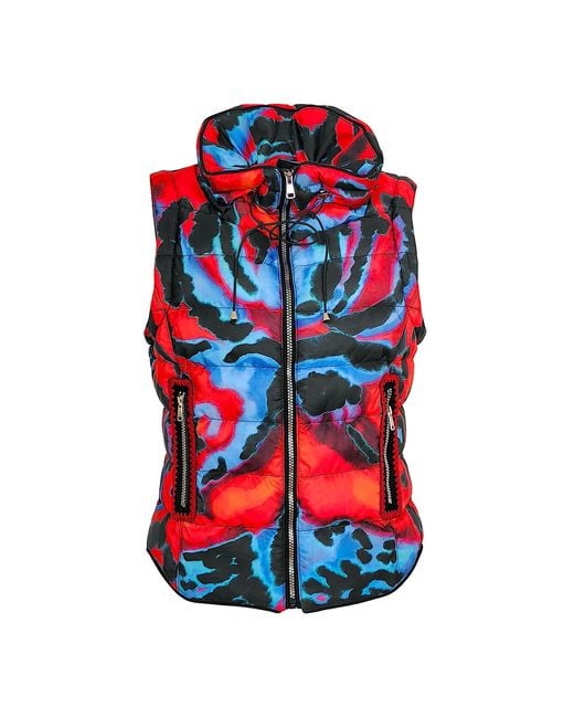 Lalipop Design Red Detachable Sleeve Puffer Jacket