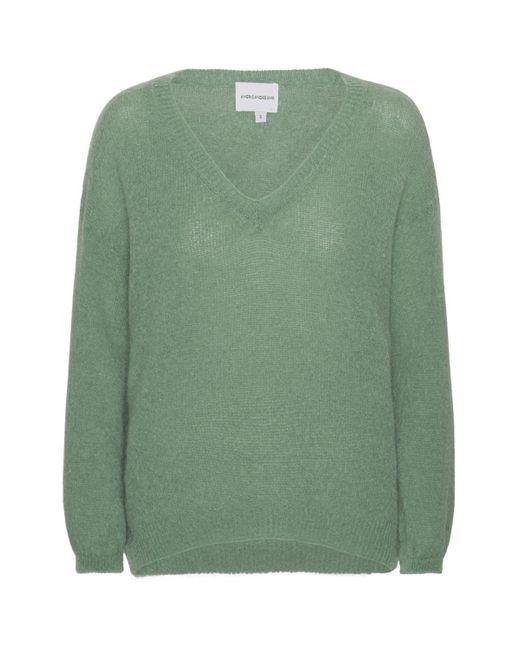 American Dreams Green Silja V Neck Knit Dusty