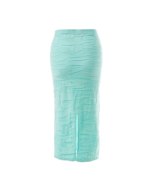Fully Fashioning Green Vicky Geometric Jacquard Knit Skirt