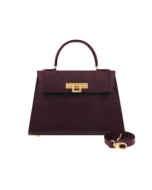 Lalage Beaumont Purple Fonteyn Large Dolomite Pebble Print Calf Leather Handbag
