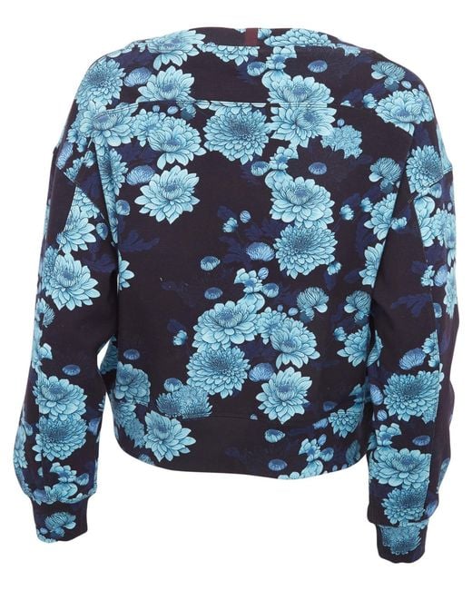 Lords of Harlech Blue Clara Serious Floral Oversized Crewneck Sweatshirt