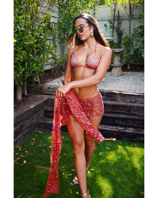 Belletage Swimwear Red The Golden Hour Cover Up Bottom