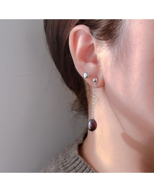 Ninemoo Metallic Midnight Baroque Pearl Earrings