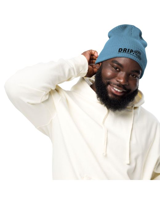 Anchor and Crew Blue Light Drip Gen. Organic Cotton Embroidered Beanie for men