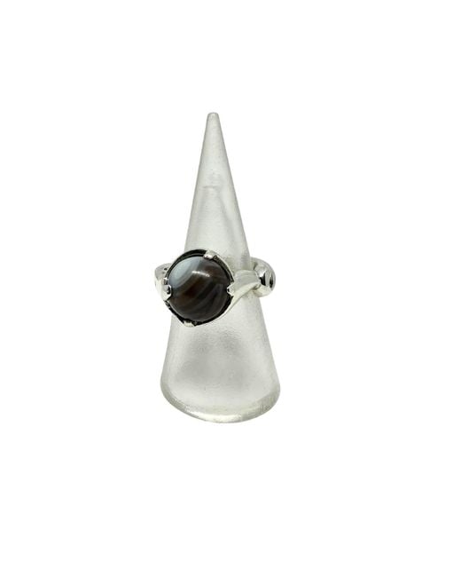 Tg-Jewellery by Tamara Gervasio Black The Sculpture Sterling Ring Agate