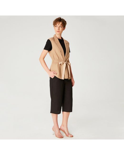 Smart and Joy Brown Waistcoat With Drawstring