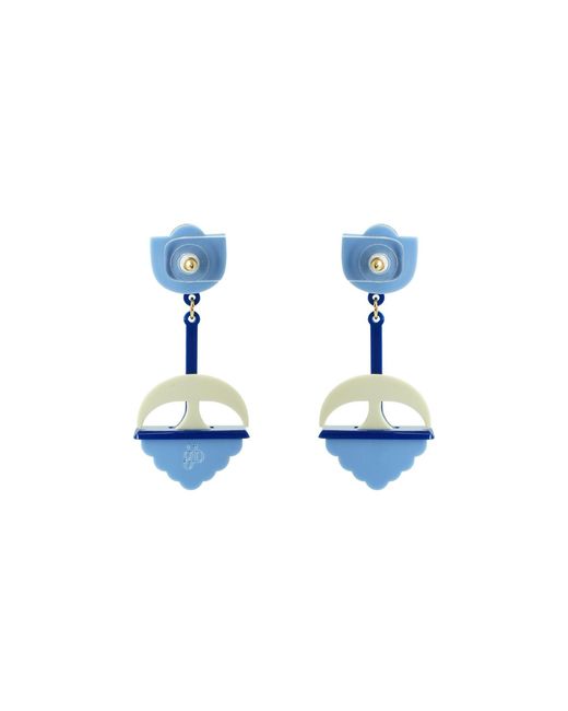 Gissa Bicalho Blue Handmade Acrylic Earring Filianto Burgundy