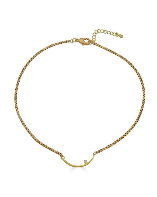 Loni Paul Jewelry Metallic Curved Bar Necklace