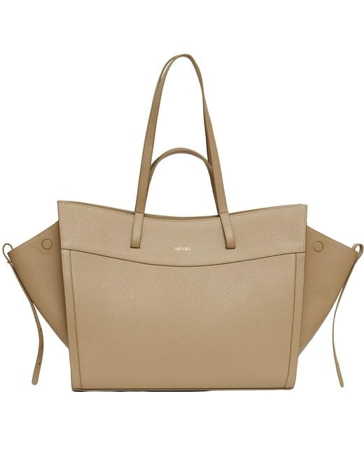 Saonara Brand Natural Neutrals Shopping Bag Taupe Leather