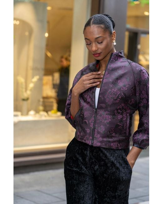 Lioness by Tf Purple Flowered Jacket