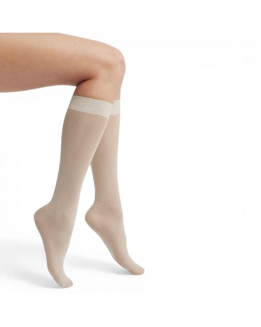 HIGH HEEL JUNGLE by KATHRYN EISMAN White Neutrals Glitterati Tall Socks Khaki