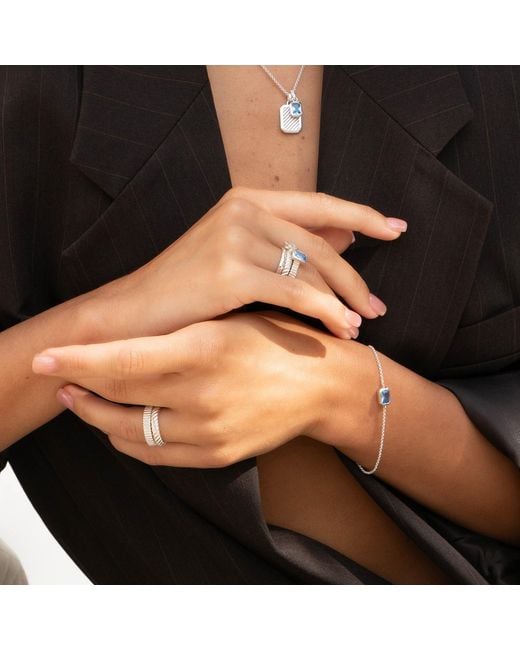 Dower & Hall Blue Topaz Octagon Chain Bracelet