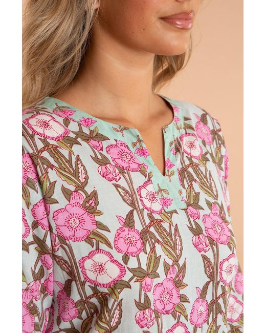 Inara White Wild Rose Cotton Pyjamas