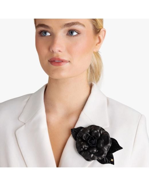 Helena Simon Black The Small Gardenia Brooch