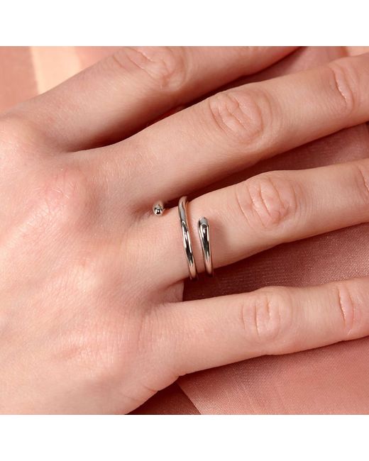 Lucy Quartermaine Metallic Sterling Coil Drop Ring