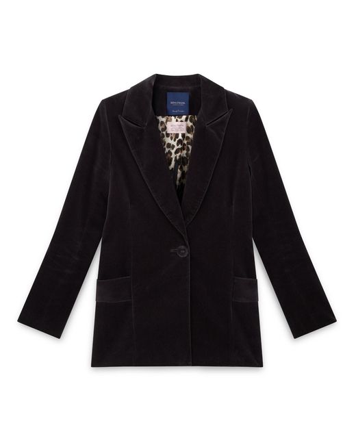 Amanda Thompson Couture Blue Toni Suit Jacket Slate Cotton Velvet