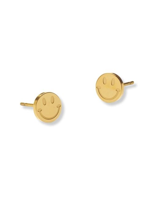 Hoops + Chains LDN Metallic Smiley Studs