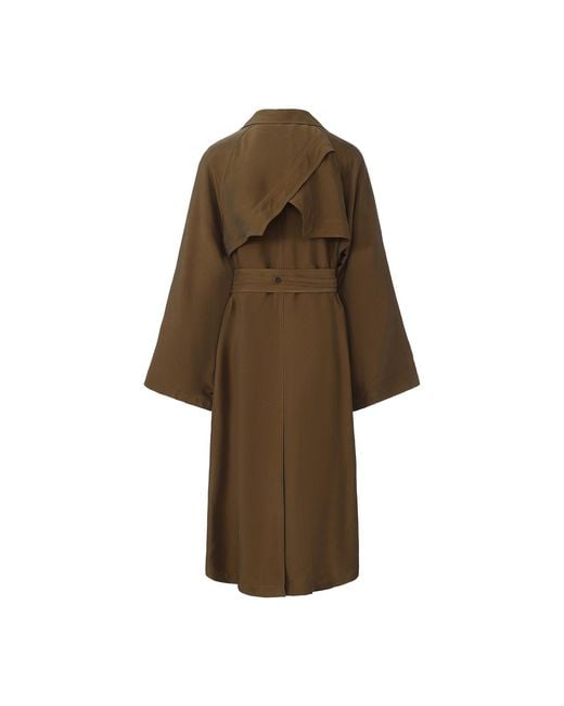 FRONT ROW SHOP Brown Drift Trench Hazel
