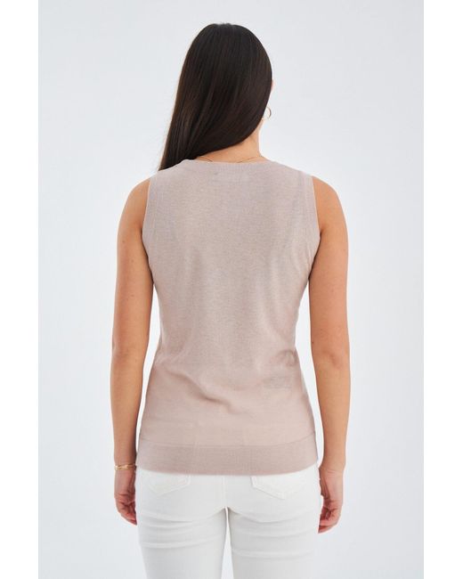 BOSS - Sleeveless blouse in stretch-cotton canvas