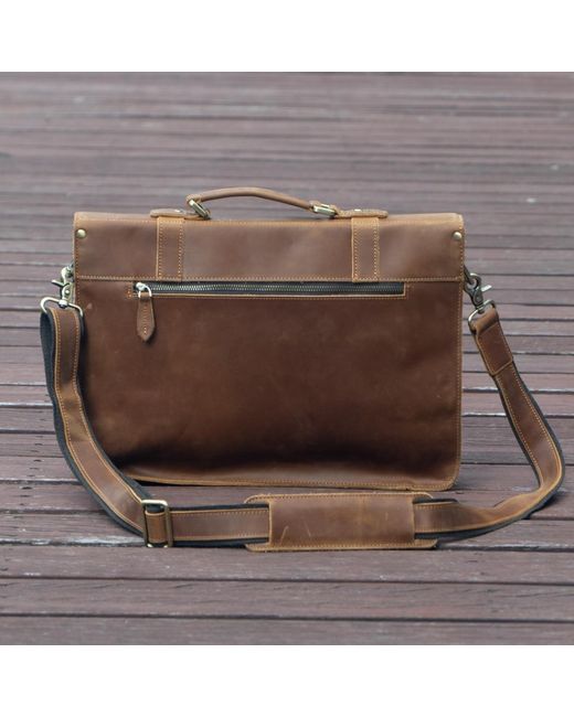 Touri Brown Genuine Leather Laptop Messenger