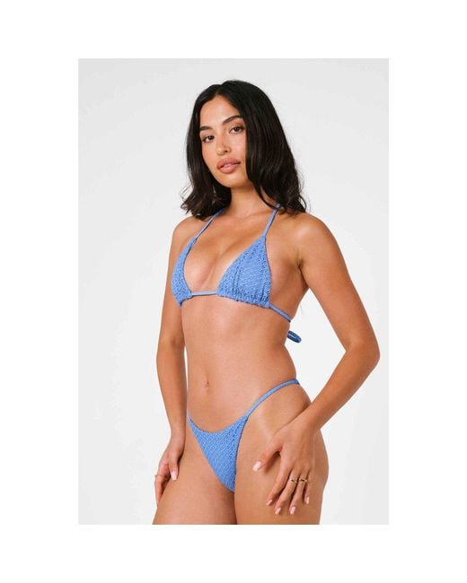 Blackbough Swim Blue Parker Ruched Cheeky Bottoms Oceania Crochet
