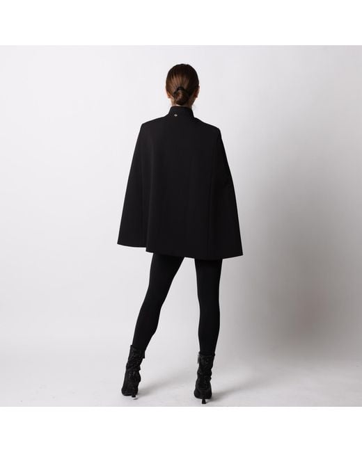 House of Laines London Black Laines Couture Tailored Cape With Embellished Lobster