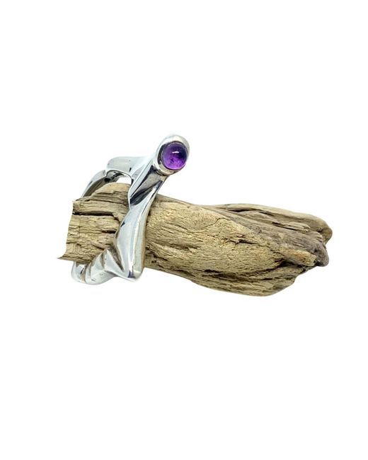 Tg-Jewellery by Tamara Gervasio Green Pyramid Ring Amethyst Cabochon