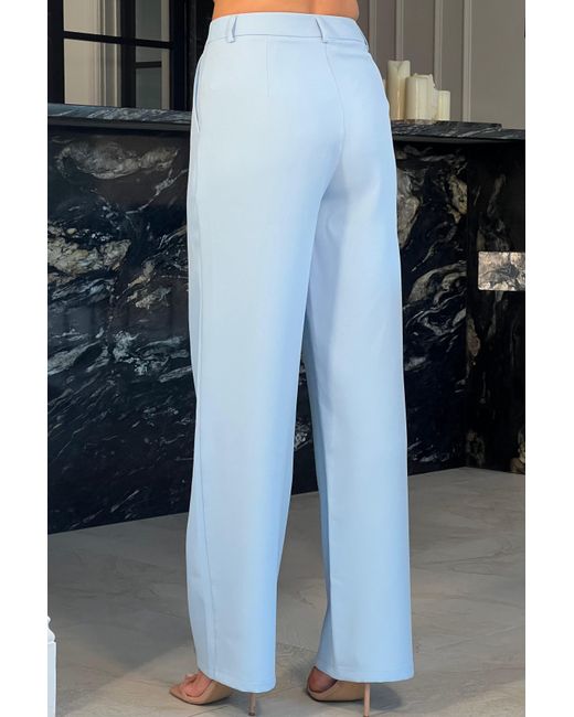 Girl In Mind Blue Jo Pleat Detail Tailored Trouser Sky