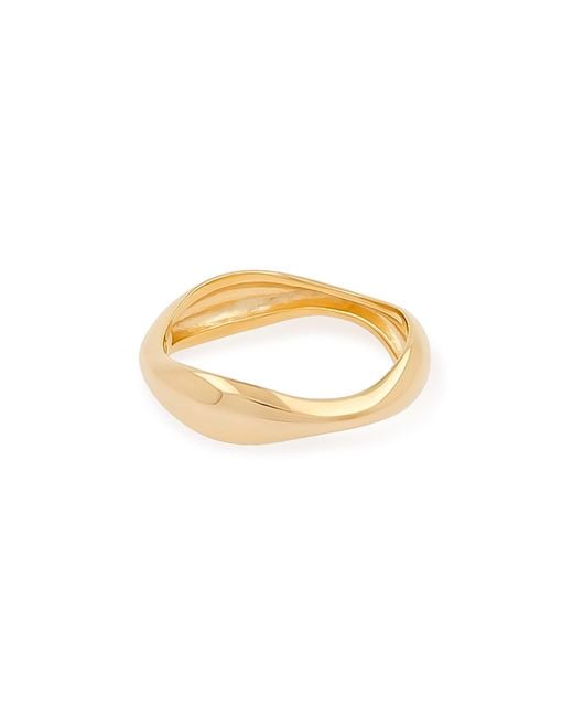 Cote Cache Metallic Symmetry Stackable Wave Ring