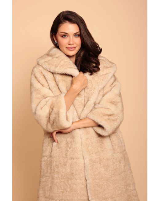 Santinni Natural Neutrals 'Hollywood' Faux Fur Coat