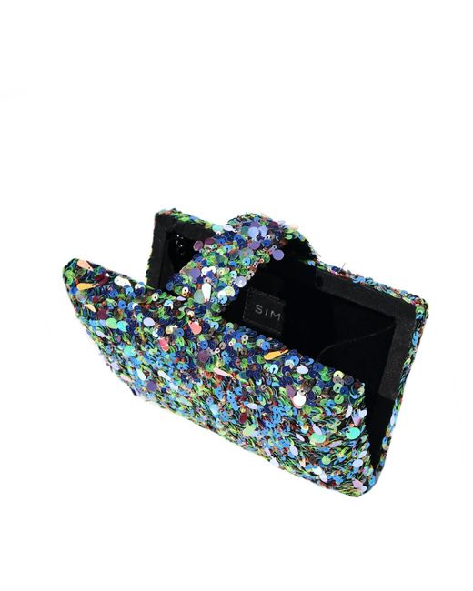 Simitri Blue Peacock Clutch
