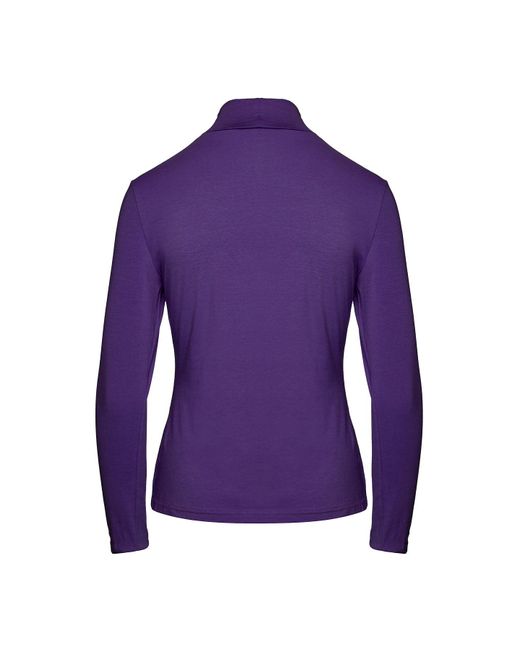 Conquista Purple Lilac Turtle Neck Top In Sustainable Fabric