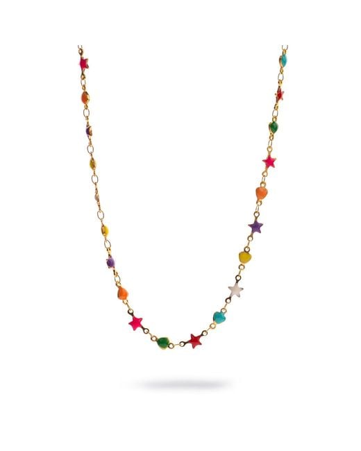 Ebru Jewelry Metallic Stars & Hearts Choker Necklace