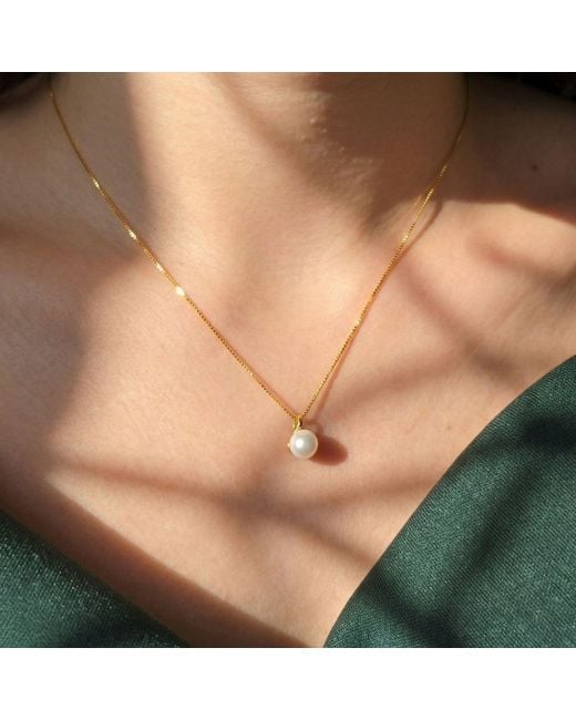 Harfi White Minimalist Dainty Natural Pearl Plated Necklace