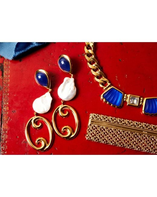 Laura Gray Metallic Serena Baroque Pearl Earrings