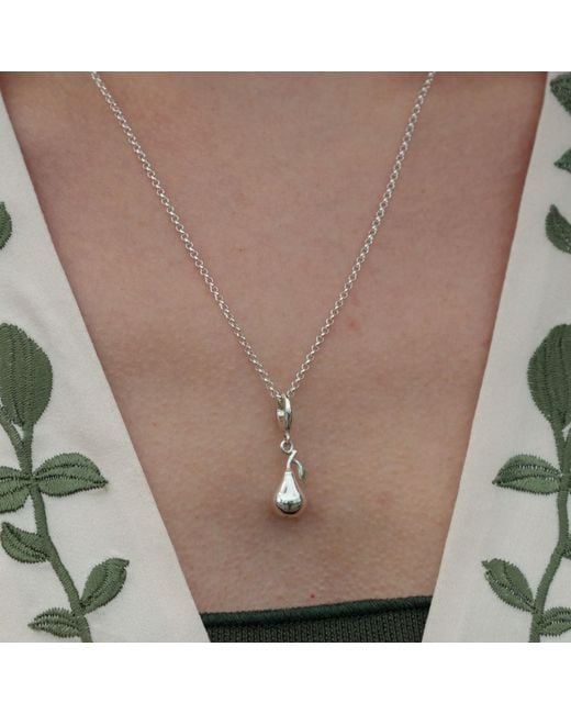 Lily Charmed Metallic Sterling Pear Charm Necklace