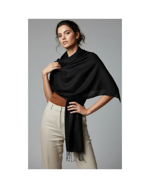 Saachi Black Arielle Summer Ombre Cashmere Pashmina Scarf