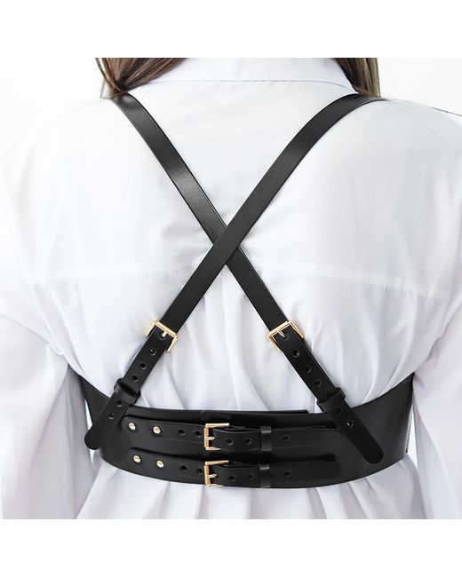 Haute Cuir Black Circe Leather Underbust Harness