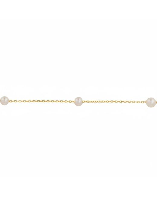 Latelita London Metallic Neutrals Solid 14K Natural Spaced Pearl Bracelet