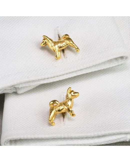 Simon Kemp Jewellers Metallic Akita Cufflinks Eighteen Carat On Recycled Sterling for men