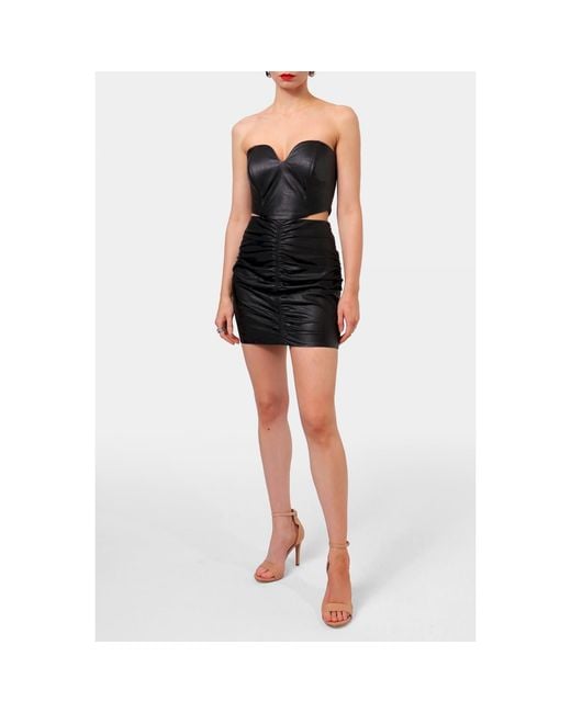 AGGI by HALEWSKI Black Lara Vegan Leather Corset