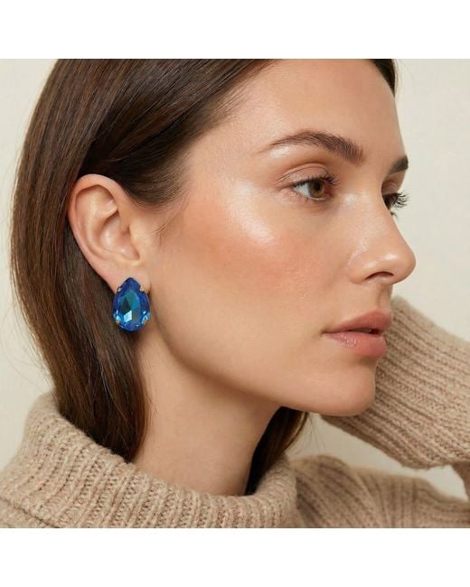 Otazu Blue La Reina Earclips Royal