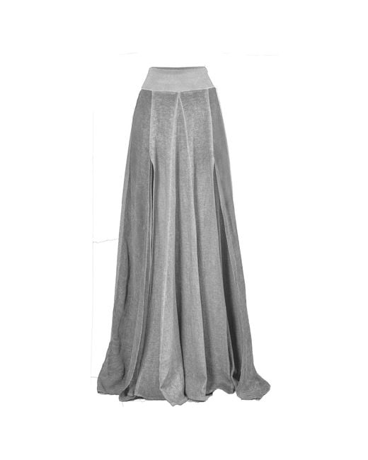 Zhenabia Gray Zhe Skirt Boho High Slit Maxi Skirt