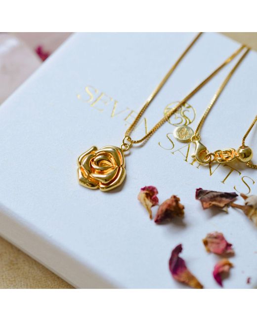 Seven Saints White Mystic Rose Adjustable Necklace