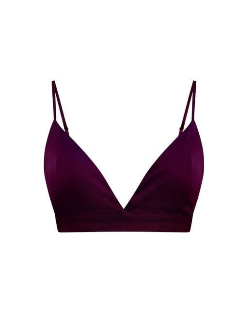Why Mary Purple Bella Burgundy Satin Bralette